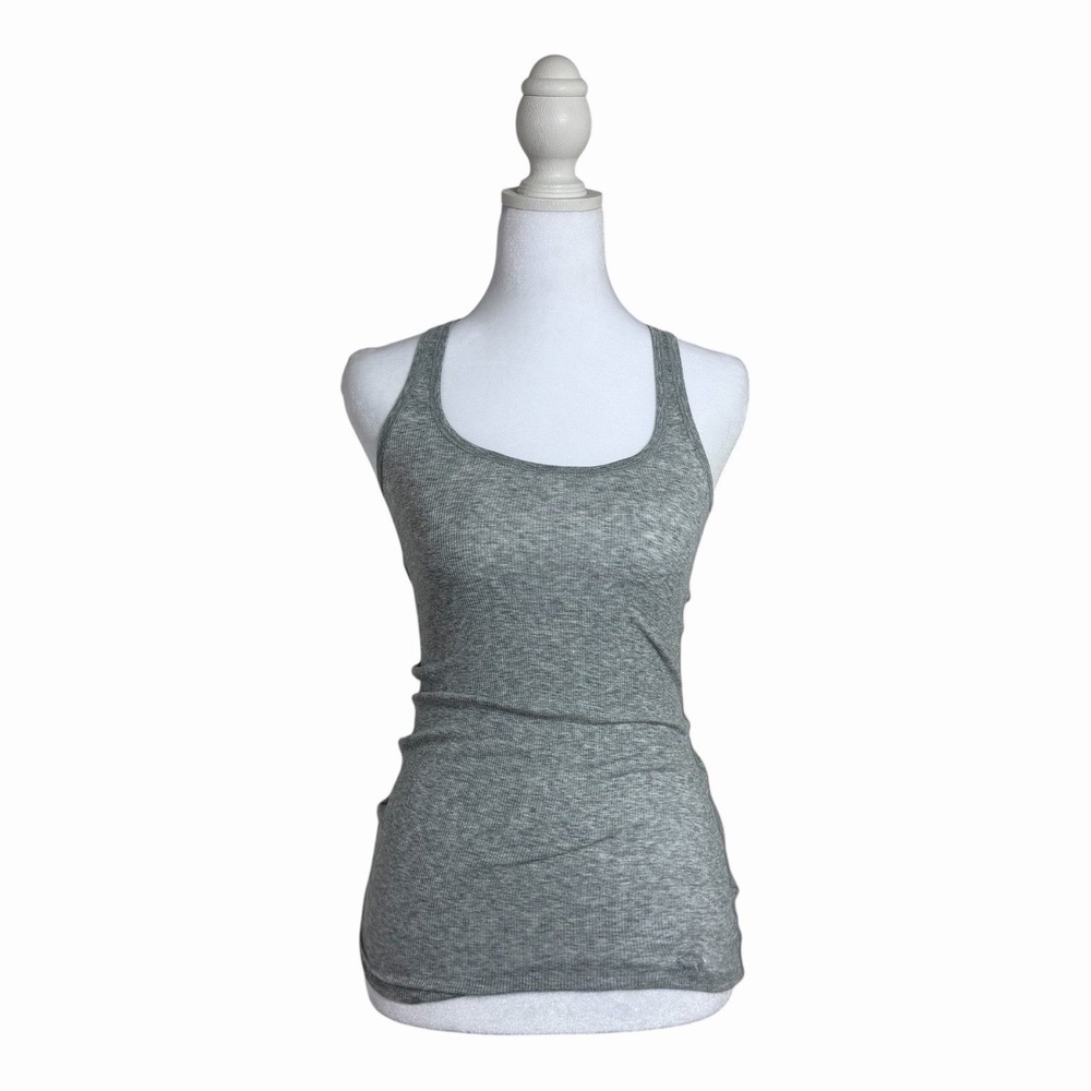 Y2K Victoria's Secret PINK Grey Tank Top XS 2009 Workout Tank Embroidered Logo - Picture 3 of 7